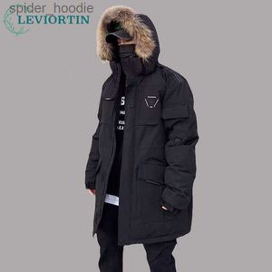 Homens Down Parkas Homens Branco Duck Down Jacket Carga Quente Com Capuz Grosso Puffer Casacos Casal Casaco de Alta Qualidade Térmico Inverno Parka Streetwear L230926