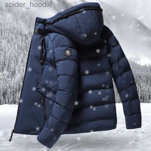 Erkekler Down Parkas Moda Kış Ceket Erkek Hoodied Parka Sıcak Rüzgar Geçirmez Ceket Erkek Kıytikçe Zipper Ceketler S Katı Down Coats M-4XL L230926