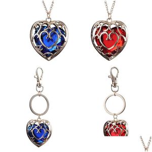 Nyckelringar Legend of Keychain Fashion Love Heart Shape Pendant Bag Charms bilnycklar Holder med Rhinestone Chain Halsbandsgåvor smycken Dhqce