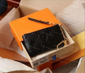 أعلى رئيسة رئيسية M80879 Pochette Wallet CLES حقائب مصممة Empreinte الجلدية النساء رنين حامل بطاقة الائتمان عملة محفظة مصغرة مع حقيبة مربع
