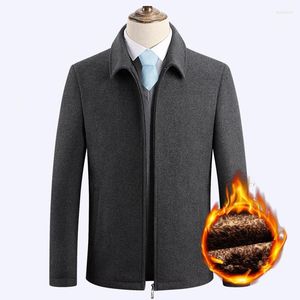 Casaco de inverno de lã masculina grosso quente blusão jaquetas casaco masculino palto lã casual fino ajuste trench peacoat