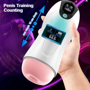 Masturbadores Automático Masculino Masturbador Copo Vibração Boquete Real Vagina Pênis Oral Sex Machine Brinquedos para Homem Adultos 18 230925