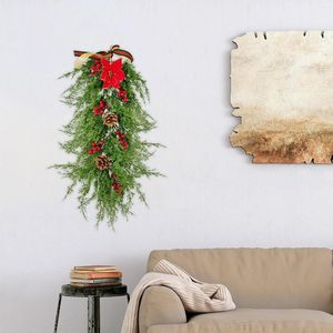 Decorative Flowers Christmas Teardrop Wreath Wall Hanging Garland Flower