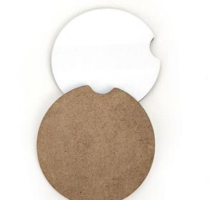 Sublimation wooden mdf blank car coastes hot transfer printing coasters with cork and Non-slip