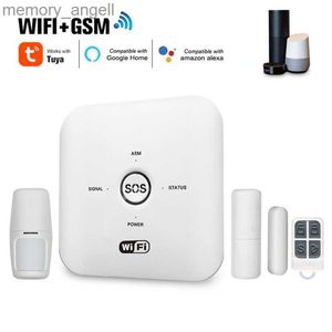 Alarm Systems Tuya Smart WiFi GSM Home Security Alarm System PIR Remote Controlled 100-240V Alarm System fungerar med Alexa Assistant YQ230926