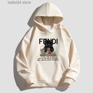 Herrtröjor tröjor 2023 vinter kvinnor kläder lyx varumärke tröja hoody bomull kvinnliga kläder långärmade tecknad pullover kappa streetwear t230926