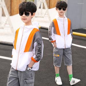 Giubbotti 2023 Ragazzo Protezione solare Cappotti sportivi all'aria aperta Protezione solare Estate Ghiaccio Abbigliamento in seta AntiUV Con cappuccio Casual Patchwork Pelle Outwear