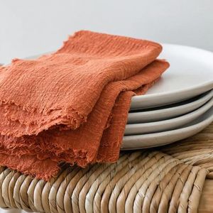 Table Napkin 32 32cm Gauze Hanky 12pcs Decor Cloth Tea Mats Cotton Home Rustic Wedding Dining Towel Linen Supplies Place