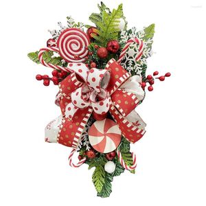 Decorative Flowers Durable Christmas Wreath Garlands 50x30x4cm Balcony Elements Front Door Decoration Indoor Pins Plants