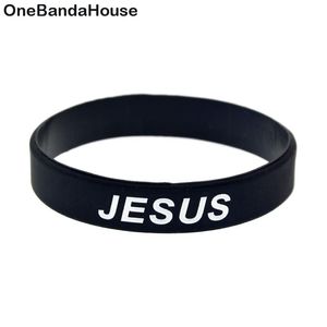 1PC Jesus Cross Fair and Love Silicone Rubber -armband Black Religious Faith Gift No Könsmycken257k