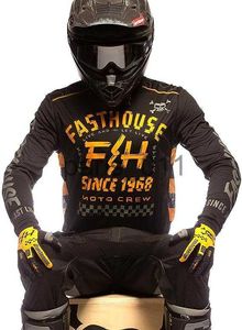 Andra Apparel Black Amber Motocross Gear Set Pants Combo MX ATV Racing Set Off Road Set med Pocket Dirt Bike Racing Clothing FH X0926