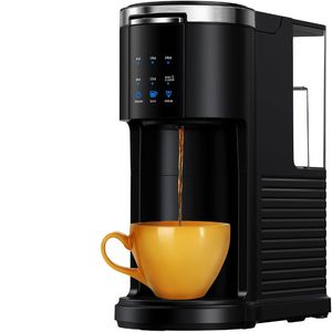 Kカップポッドとグラウンドコーヒーとお茶の1つのシングルサーブコーヒーメーカー、6〜14オンスの醸造サイズ、40オンスの取り外し可能な水