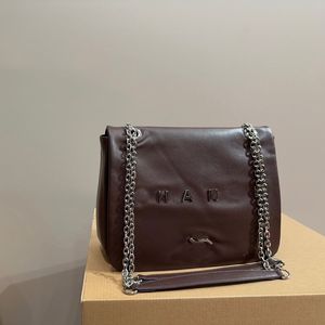Женская роскошная брендовая сумка, большая брендовая сумка на плечо, винтажная сумка через плечо с цепочкой, качественная кожаная осенне-зимняя незаменимая вещь 27 см