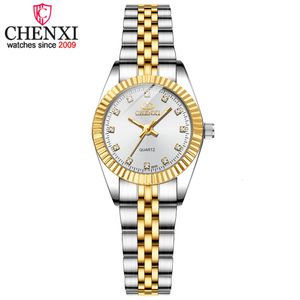 Mulheres relógios chenxi relógio de quartzo feminino ouro prata clássico feminino elegante relógio de luxo presente senhoras à prova dwaterproof água relógio de pulso 230925