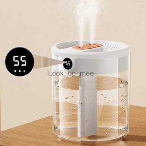 Humidifiers Air Humidifier 2L Double Nozzle With LCD Humidity Display Large Capacity Aroma  Oil Diffuser For Home Bedroom YQ230926