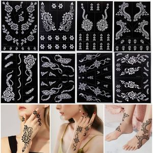 Other Permanent Makeup Supply 8 Sheet Airbrush Henna Tattoo Stencils Set for Hand Body Art Painting Temporary Sticker 24 17 CM 230925