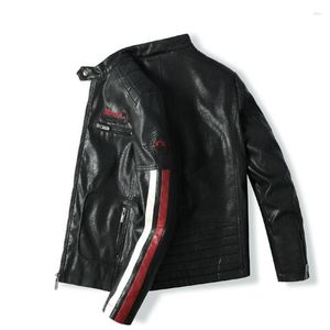Men's Fur Winter Mens Leather Jackets Motorcycle Jacket Warm PU Coat