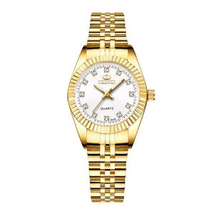 Luxury Women Watches Ladies Fashion Quartz Watch for Women Golden Rostly Steel Wristwatches Casual Female Clock XFCS279W