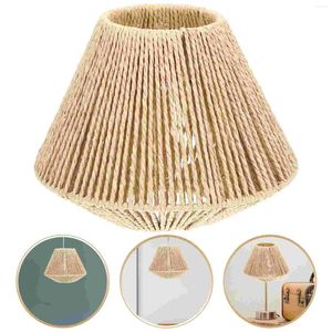 Pendant Lamps Rattan Lampshade Lights Shades Retro Lampshades Hanging Straw Rope Cover