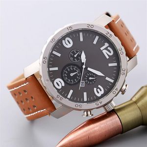 2017 NOWOŚĆ BIG DELUSURY DESCING MEN Watch Fashion Leather Pasp kwarc zegarki Montre Clock Relogio Relojes de Marca Sports Wristw273g