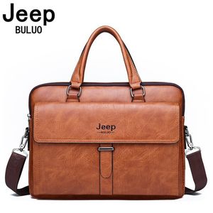 Briefcases BULUO Men Business Bag Set Handbags High Quality Leather Office Bags Male For 14 inch Laptop Briefcase Bags 230925
