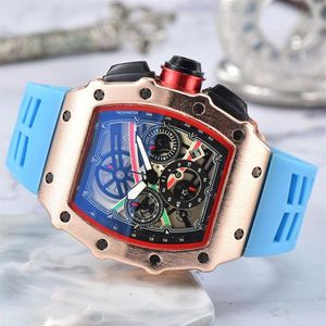Den senaste RM6 -stiftet Automatic Date Watch Limited Edition Mens Watch Top Brand Luxury Full Function Quartz Watch Silicone Strap265m