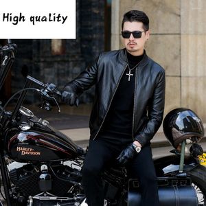 Men's Fur Fashion Haining Leather 2023 Autumn Thin Coat Casual Stand Collar Jacket