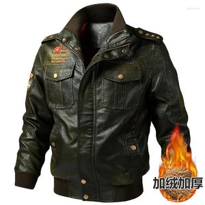 Men's Fur Motorcycle Leather Jacket Winter Autumn Plus Size Black Brown Mens Stand Collar Coats Biker Jackets