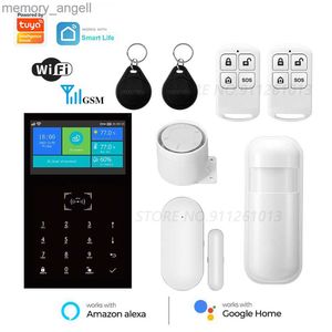 Alarm systems Smart Tuya Alarm System WIFI GSM 4.3 Inch Screen Burglar Home Security with Temperature and Humidity Function YQ230926