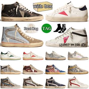 Casual Shoes Women Hi Super Star Nowy wydawnictwo Ball Star Luksusowe buty Włochy Marka Sneakers cekin klasyczny słynny do starych brudnych, prawdziwych skórzanych trenerów