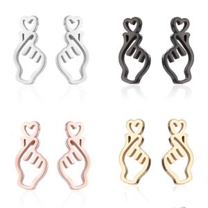 Stud Stainless Steel Earrings Geometric Women Men Hip Hop Black Star Moon Earring Fashion Jewelry Gift For Friend Drop Delivery Dhltd