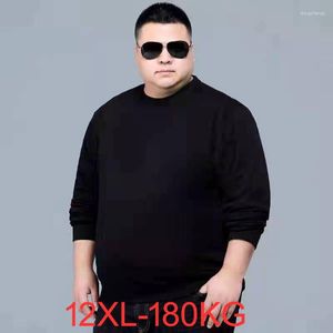 Herren T-Shirts Großes T-Shirt 12XL 180kg Plus Größe 7XL 8XL 9XL 10XL 11XL Winter Langarm O-Ausschnitt Lose Sweatshirt Schwarz Blau Big Top