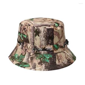 Berets Spring Summer Men Women Reversible Bucket Hat Hiking Camping Hunting Jungle War Army Camouflage Cap Fishing Outdoor Tactical