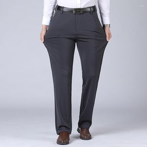 Men's Suits Casual Long Pants Summer Thin Straight Tube High Waisted Office Trousers Elastic Stretch Bussiness Loose Suit