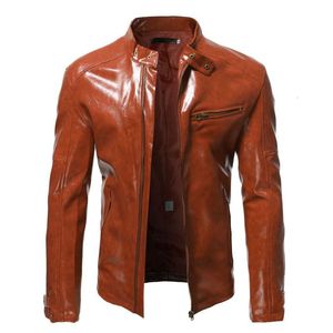 Men's Leather Faux 2023 Men Autumn Brand Causal Vintage Jacket Coat Spring Outfit Design Motor Biker Pocket Pu S5XL 230925