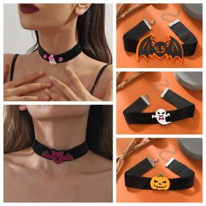 Choker Halloween Funny Braided Monety Cute Pumpkin Ghost Cartoon Women Holiday Jewelry Akcesoria