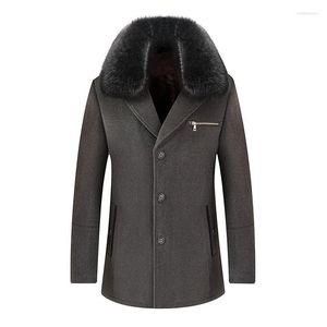 Wełna męska 2023 Przyjazd Winter Wysokiej jakości gruby swobodny płaszcz płaszcza mężczyzn / ciepłe kurtki męskie wełniane