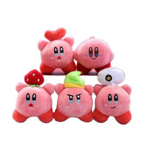 Peluş Anahtarlıklar Toptan 24 PCCS/LOT 10CM Sevimli Çilek Yıldızı Kirby Dolgulu Pembe Bebek Peluş Oyuncaklar Kilitleme Sergileri Çocuklar İçin Hediyeler 230925