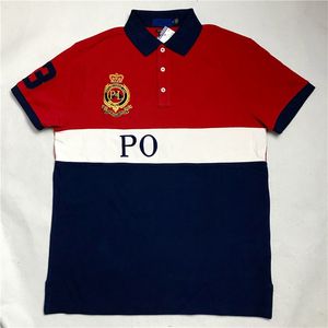 polo firmate a maniche corte T-shirt da uomo firmate a maniche corte da uomo ricamate con risvolto Polo americane in cotone a maniche corte serie città estate nuova fascia alta 5XL