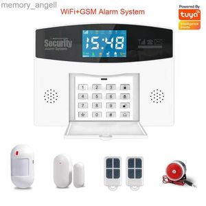 Alarm Systems Home Security 4G GSM Alarm System Color Screen Support 2.4G WiFi Tuya App Control Smart PIR Motion Detector Door Open Alarm YQ230926