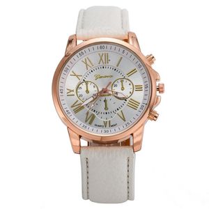 Nytt läderband Watch PU armbandsur för kvinna Xmas Gift Quartz Watch Colorfull To Chose Watch 0013207y