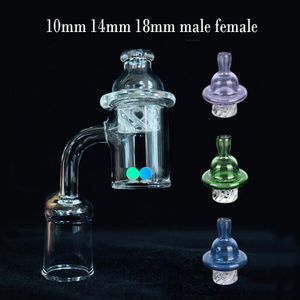 2 st Hot Selling 25mm Quartz Banger Oil Nail Pipe med snurra kolhydrat Cap 10mm 14mm 18mm Male Female Domeless Nail 4mm Tjocklek för Dab Rig Bong Accesories