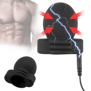 Masturbatoren Therapie Penis Massage Elektrische Schock Sex Spielzeug Für Männer Erwachsene Produkte Glans Trainer Verzögerung Training Elektro Stimulator 230925