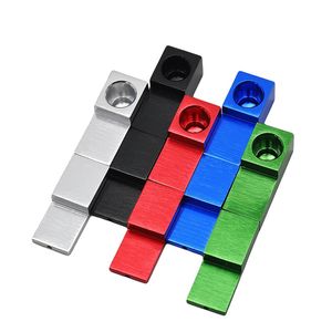 Colorful Aluminium Alloy Pocket Pipes Portable Magnet Folding Style Removable Filter Dry Herb Tobacco Spoon Bowl Smoking Holder Handpipes Hand Tube