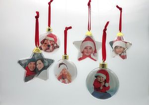昇華クリスマスの装飾品丸いボール形状パーソナライズされたカスタム消耗品の供給ホット転送印刷merialクリスマスギフト