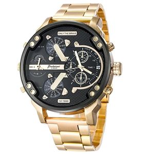 Men's Big Large Dial Watch New Fashion Individual Clock Steel Belt 7333 Quartz Watch Sports Business Hour T200113326y