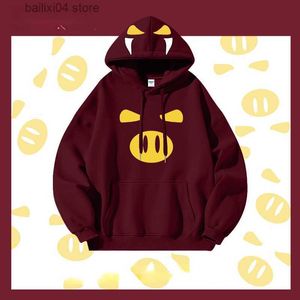 Men's Hoodies Sweatshirts Trendy and Creative Cute Pig Print Hooded Sweater for Women in Autumn and Winter Loose Oversize Pure Cotton Couple Sweatshirts T230926