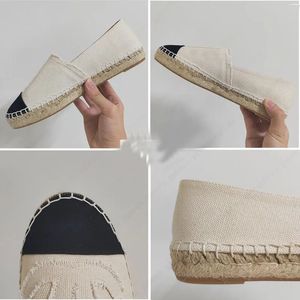 Summer Fashion luxury designer Outdoor recreation women espadrilles Loafers Fisherman canvas flat shoe Cotton Tweed Grosgrain leather casual shoe