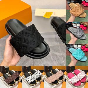 Plattform Designer-Pool-Kissen-Objektträger für Herren Frauen Komfort Sonnenuntergang Flache Maultiere einfach zu wears zu wears-Stil-Abnutzungsgurt Freilaster Sliders Sliders