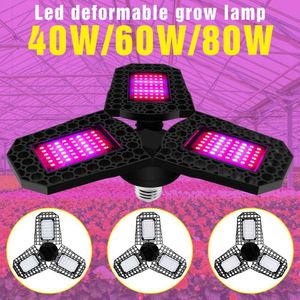 Grow Lights Led E27 Lamp Plant Light E26 Led Deformable Phyto Grow Lamp Full Spectrum Hydroponics Light Bulb 40W 60W 80W Aquarium Lighting YQ230926